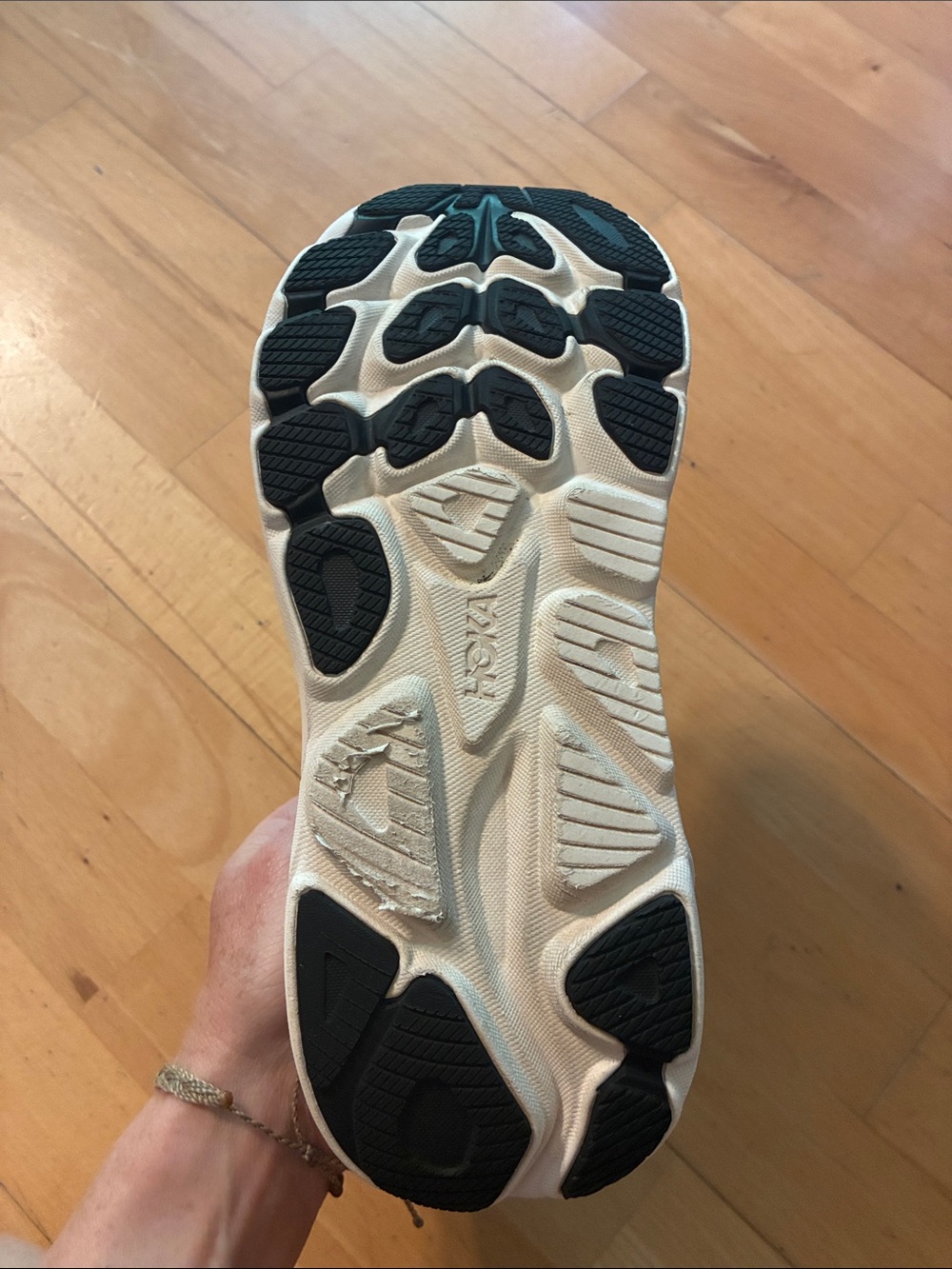 Hoka Black and White Performance Running Shoes - Clifton 10 - Picture 5 of 8